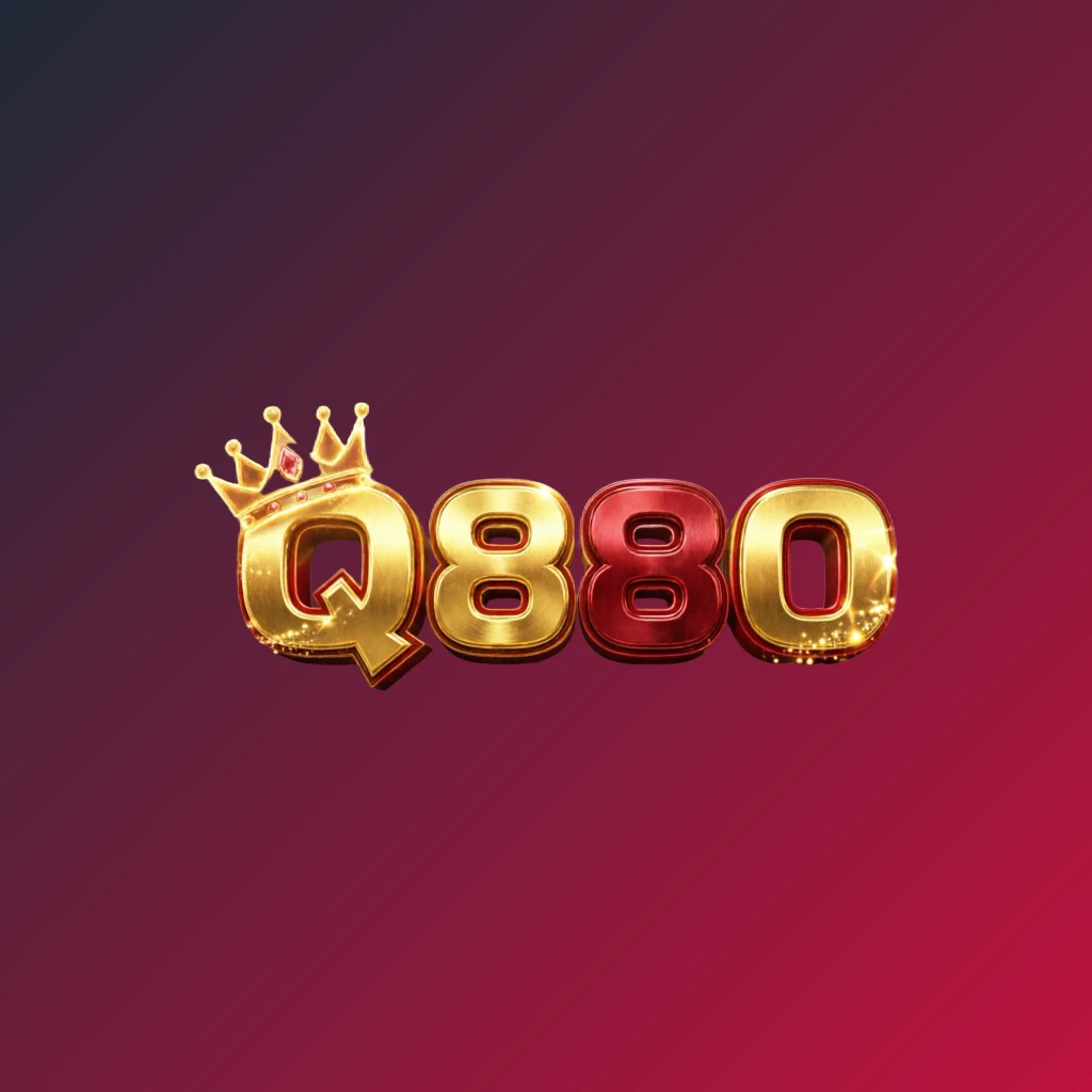 Dynamic casino-style logo for Q880 featuring massive bold lettering in bright gold and crimson colors with a glowing crown and sparkling light effects on a transparent background Dynamic casino-style logo for Q880 featuring massive bold lettering in bright gold and crimson colors with a glowing crown and sparkling light effects on a transparent background